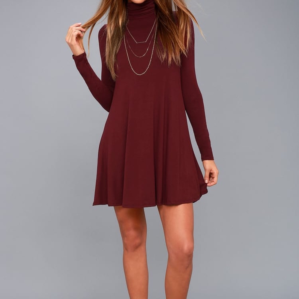 Lulu’s SWAY, GIRL, SWAY! WINE RED SWING DRESS